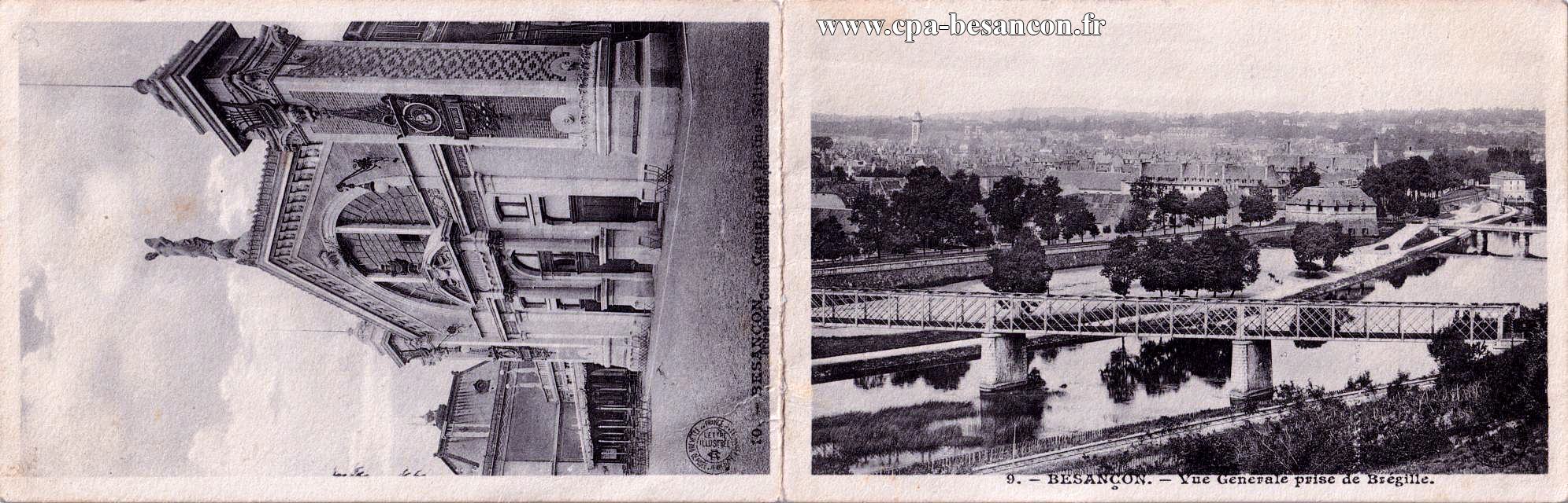 10. - BESANÇON. - Casino des Bains Salins. & 9. - BESANÇON. - Vue Générale prise de Brégille.